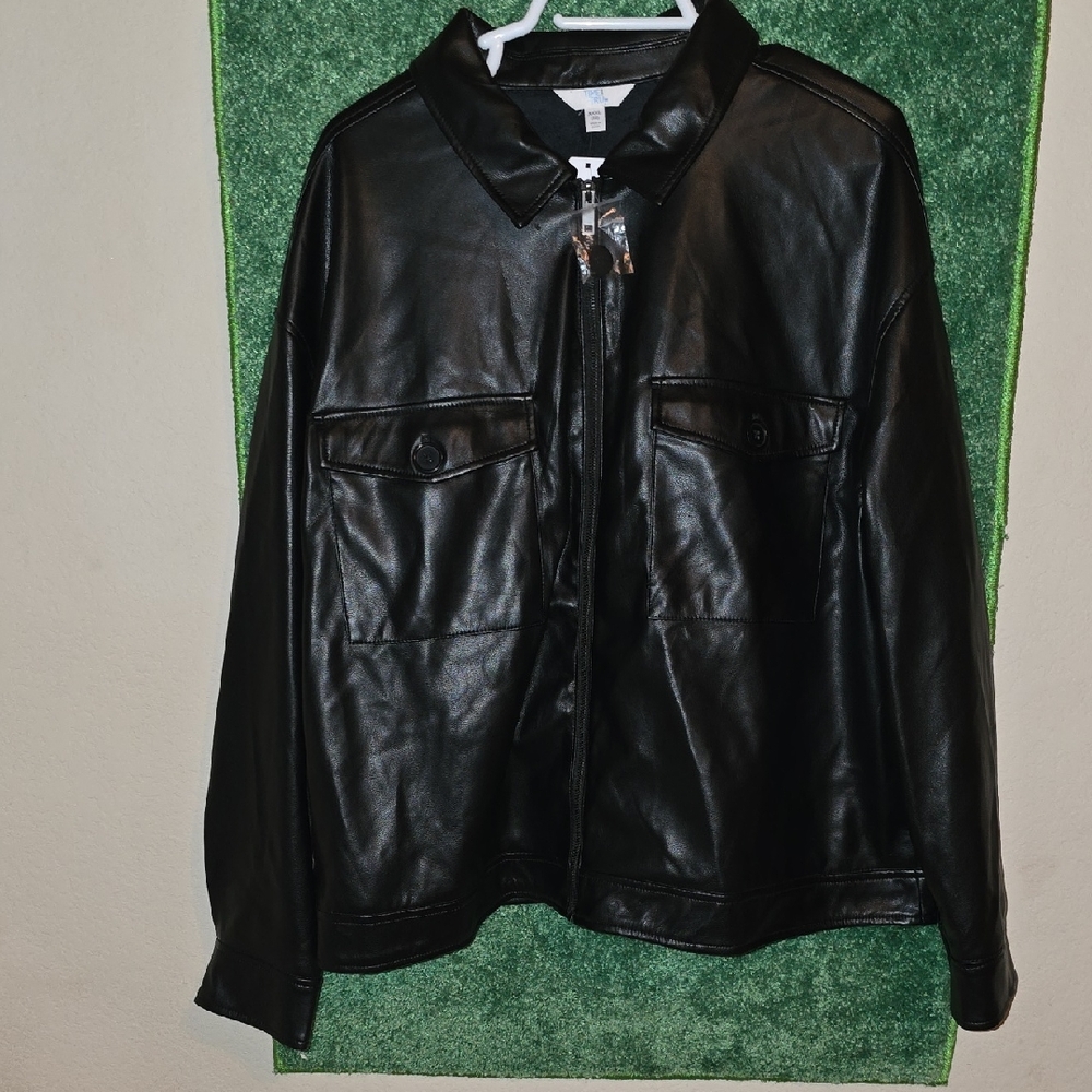 Time Tru Black Leather Jacket